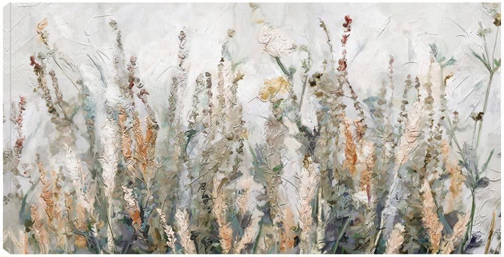 Autumn Breeze Floral Canvas Wall Art - 40x21 Inch Hand-Painted Fine Art Print for Bathroom, Living Room & Bedroom Decor | Waterproof & UV Resistant for Long-Lasting Beauty | Perfect for Home, Office & Gift Giving