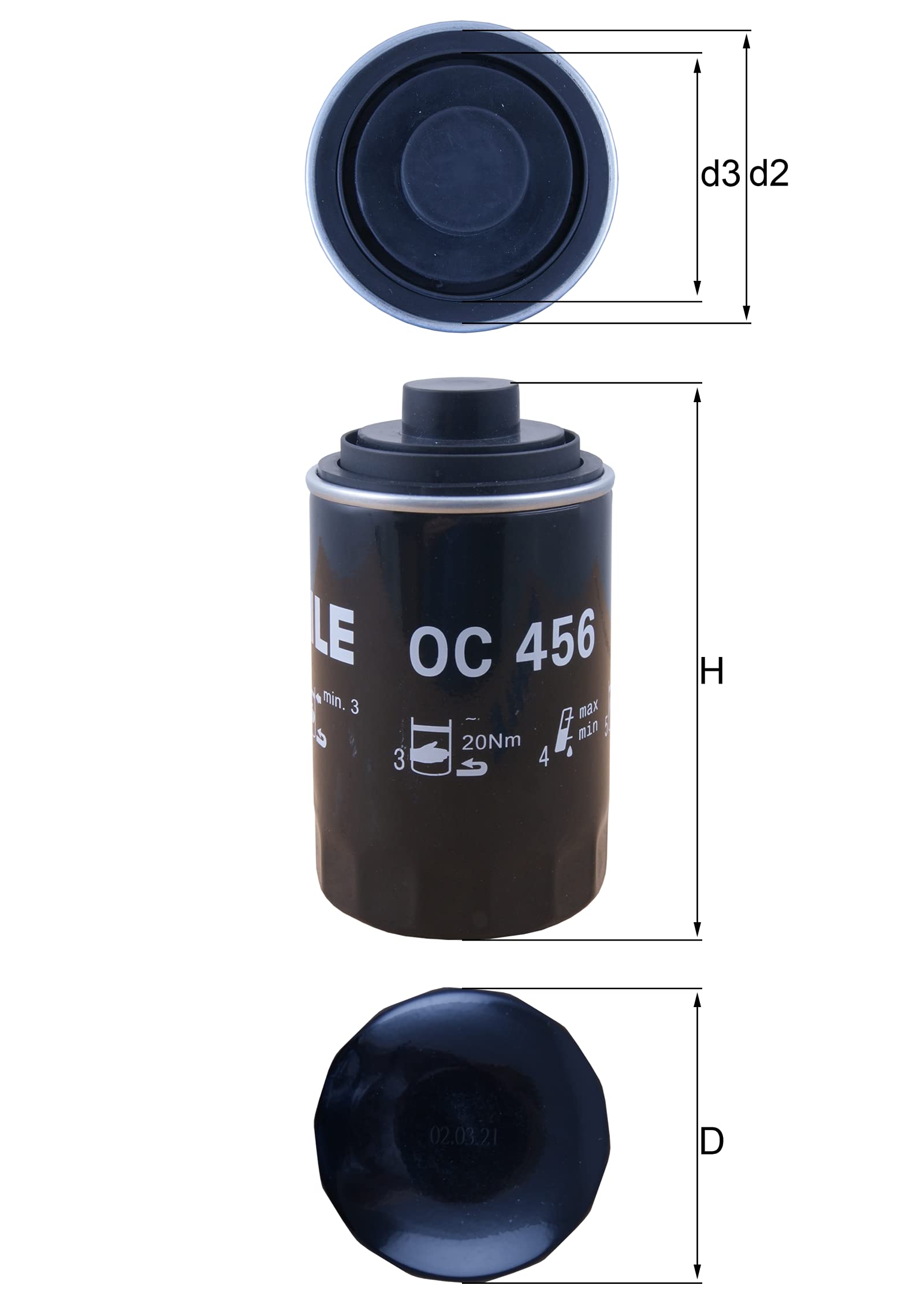 MAHLE OC 456 Premium Oil Filter - Compatible with Multiple Vehicle Models | High-Performance Engine Protection for Cars, Trucks & SUVs | Ideal for Routine Maintenance & Oil Changes