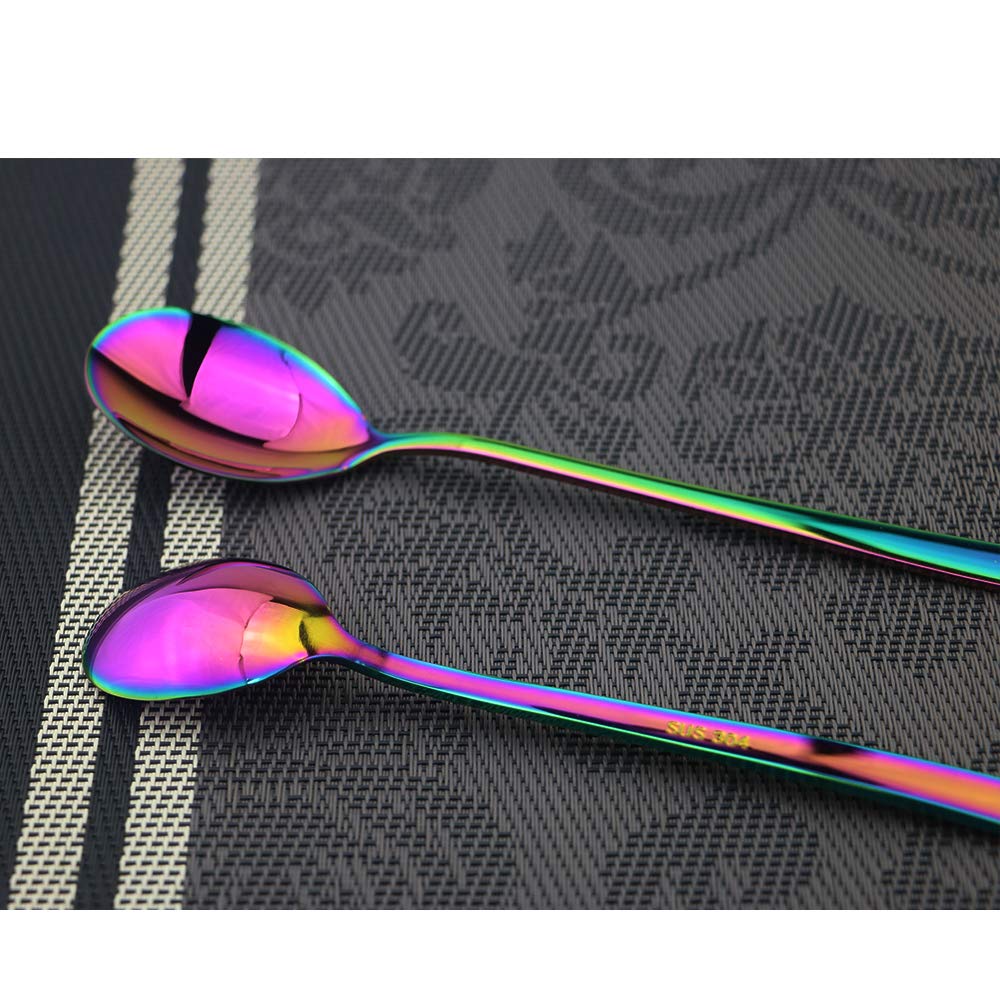 20-Piece 304 Stainless Steel Mirror Polished Rainbow Silverware Set - Knife, Fork, Spoon, Dessert Fork & Teaspoon - Dishwasher Safe - Elegant Dining for 4 - Perfect for Weddings, Parties & Fine Dining
