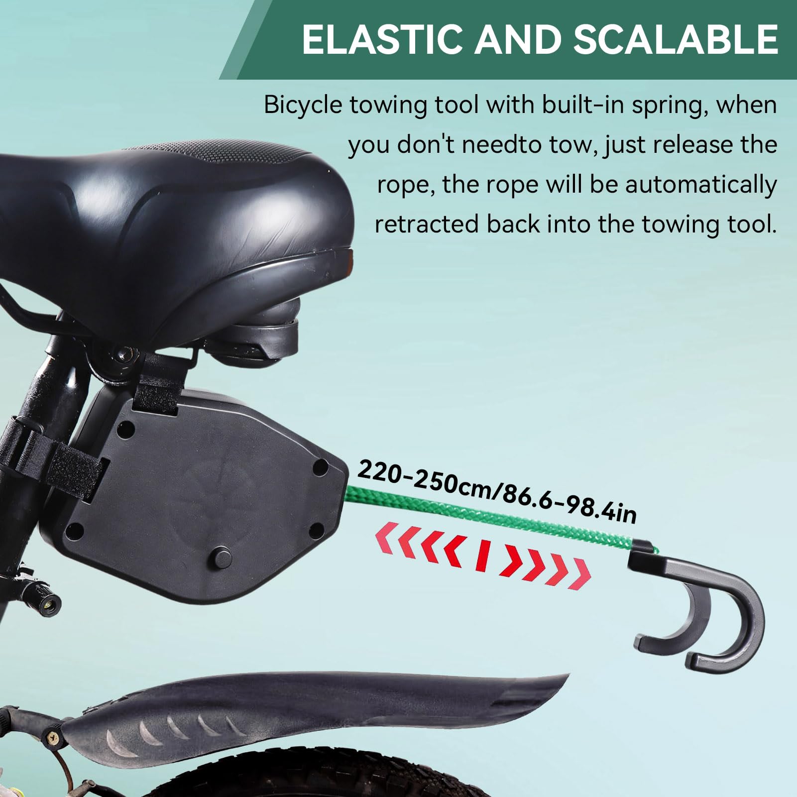 **Kids Bike Tow Rope - Secure Retractable Bicycle Towing System for Parent & Child - Perfect for Family Rides, Parks, and Outdoor Adventures**