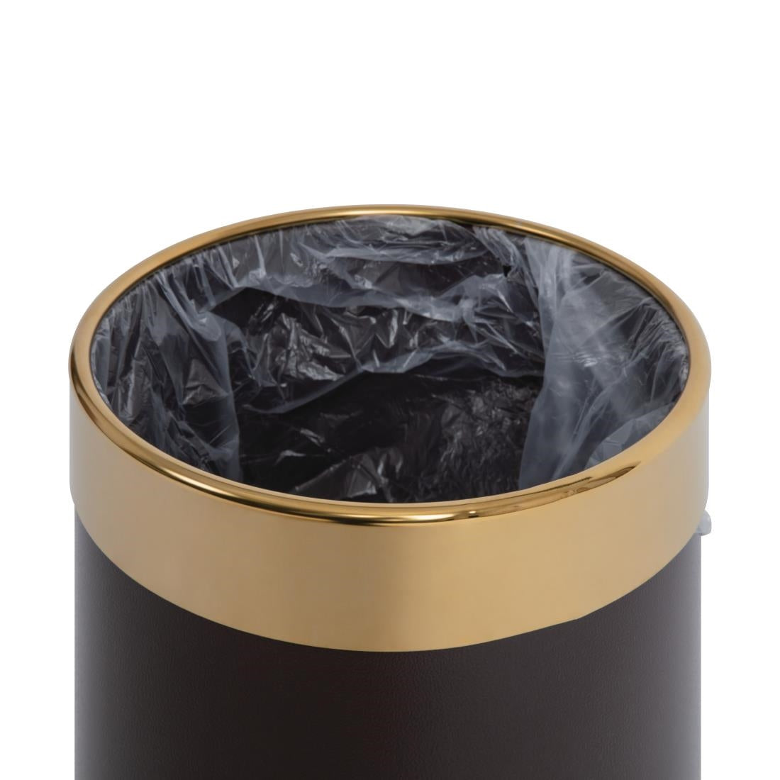 Elegant Bolero Waste Paper Bin with Gold Rim - Stylish Office & Home Trash Can for Desks, Living Rooms & Bedrooms