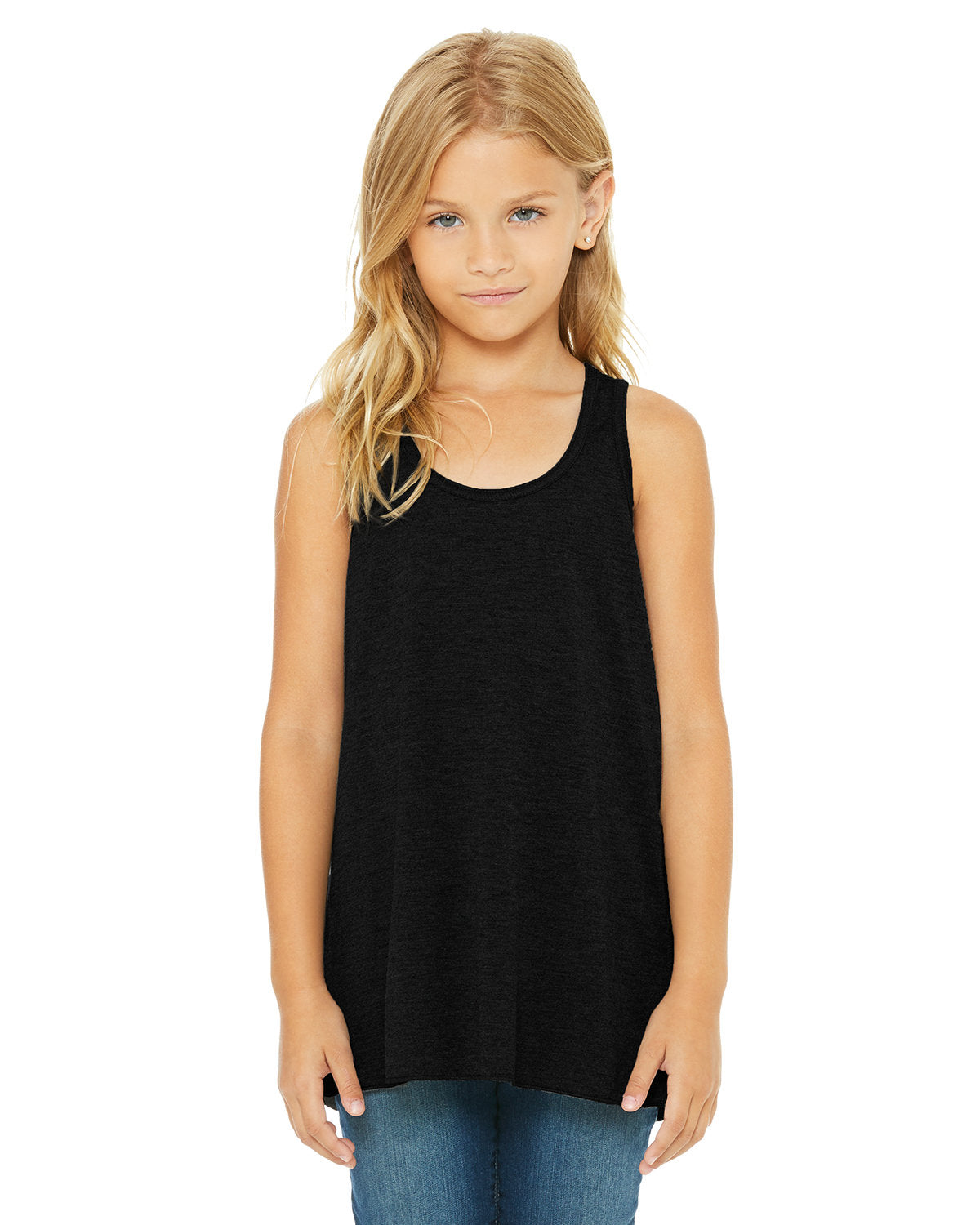 Bella + Canvas B8800Y Youth Flowy Racerback Tank - Soft & Lightweight Girls' Athletic Top for Running, Yoga & Summer Outfits