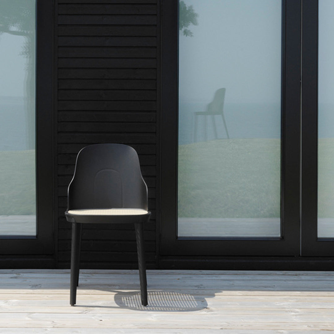 Allez Modern Dining Chair with Wicker Seat - Comfortable Rattan Accent Chair for Kitchen, Dining Room, or Patio