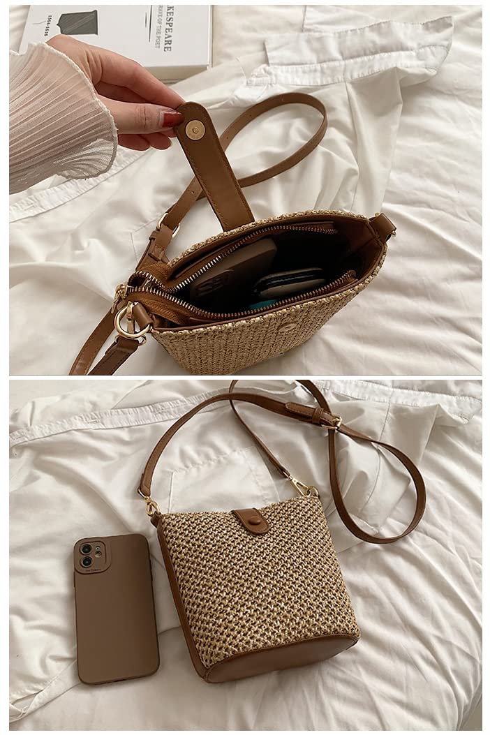 Ulisty Mini Woven Straw Bag - Women's Summer Beach Crossbody Purse for Outings