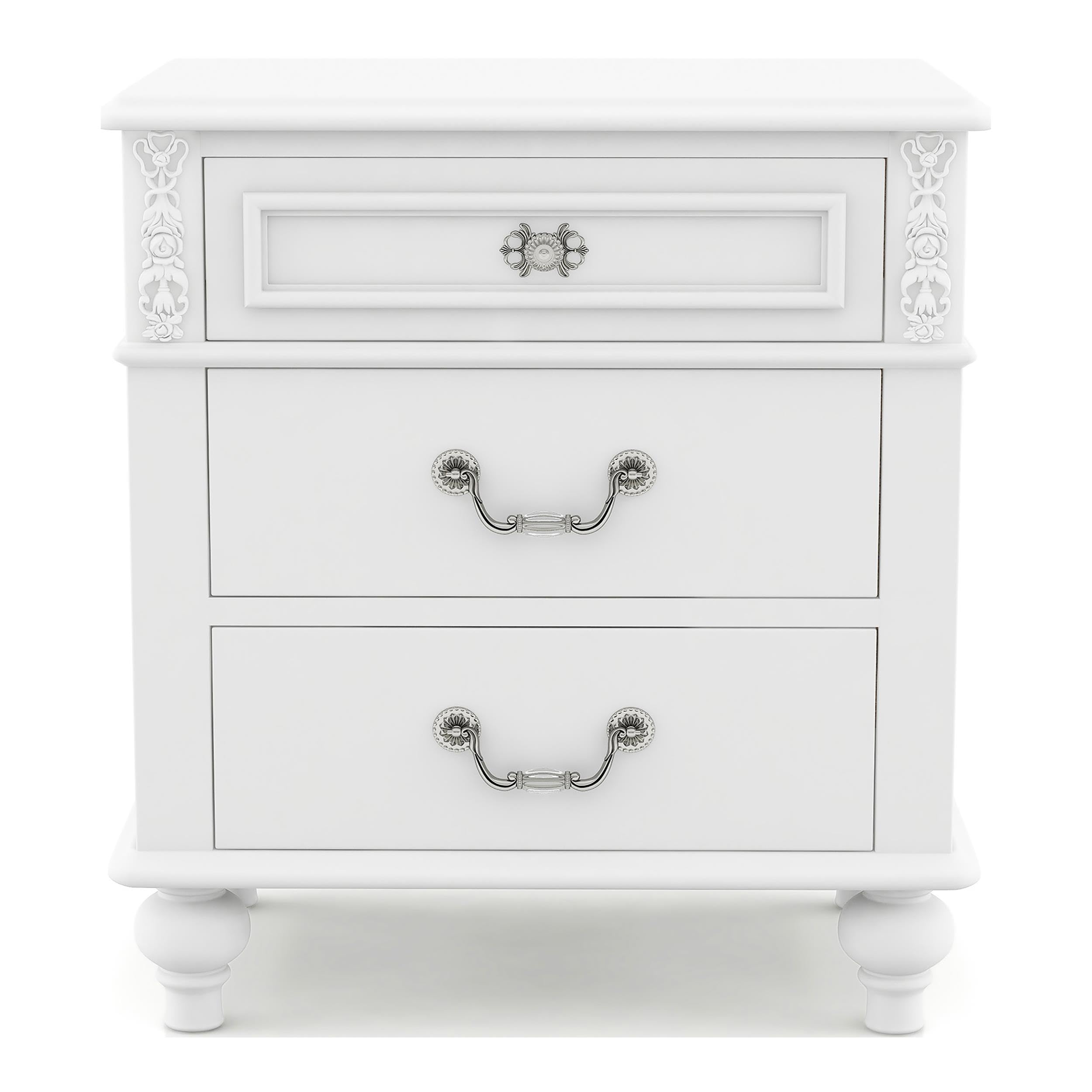 Furniture of America Mondu 3-Piece White Wood Bedroom Set - Full Size Bed Frame with 2 Nightstands for Modern Home Decor | Perfect for Master Bedroom, Guest Room & Apartment Living