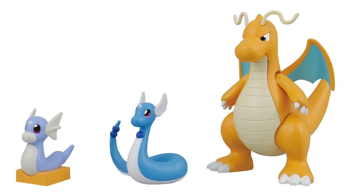 Bandai Pokemon Dragonite Evolution Set Model Kit - Build & Collect Dragonite Figure for Fans & Collectors - Perfect for Display, Gifts, and Pokemon Battles