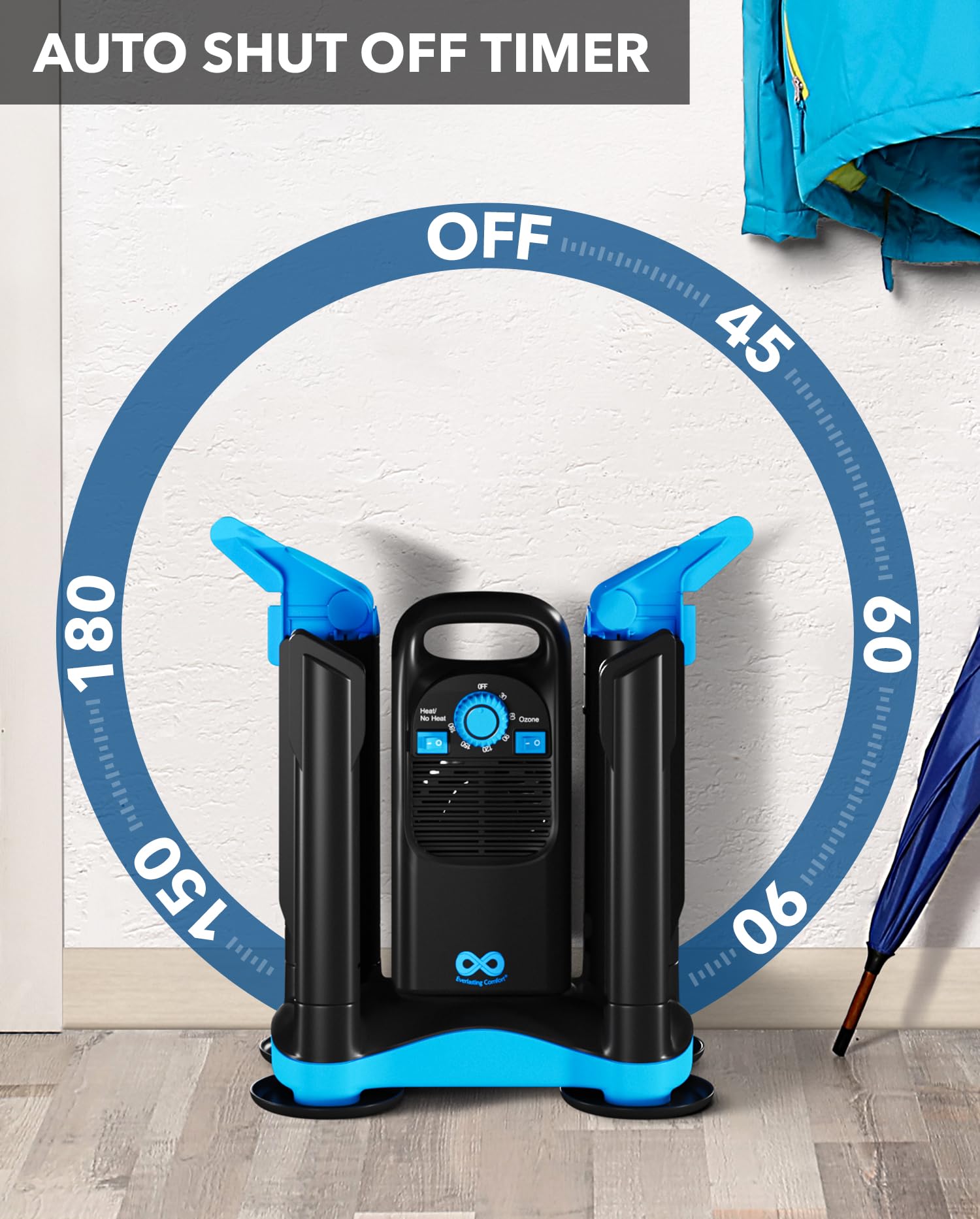 Everlasting Comfort Upgraded Boot Dryer - Fast 80-Minute Drying for Work Boots, Sneakers & Ski Gear | Electric Shoe Deodorizer with Heat Blower | Perfect for Drying Gloves, Helmets & Boxing Equipment After Sports & Outdoor Activities