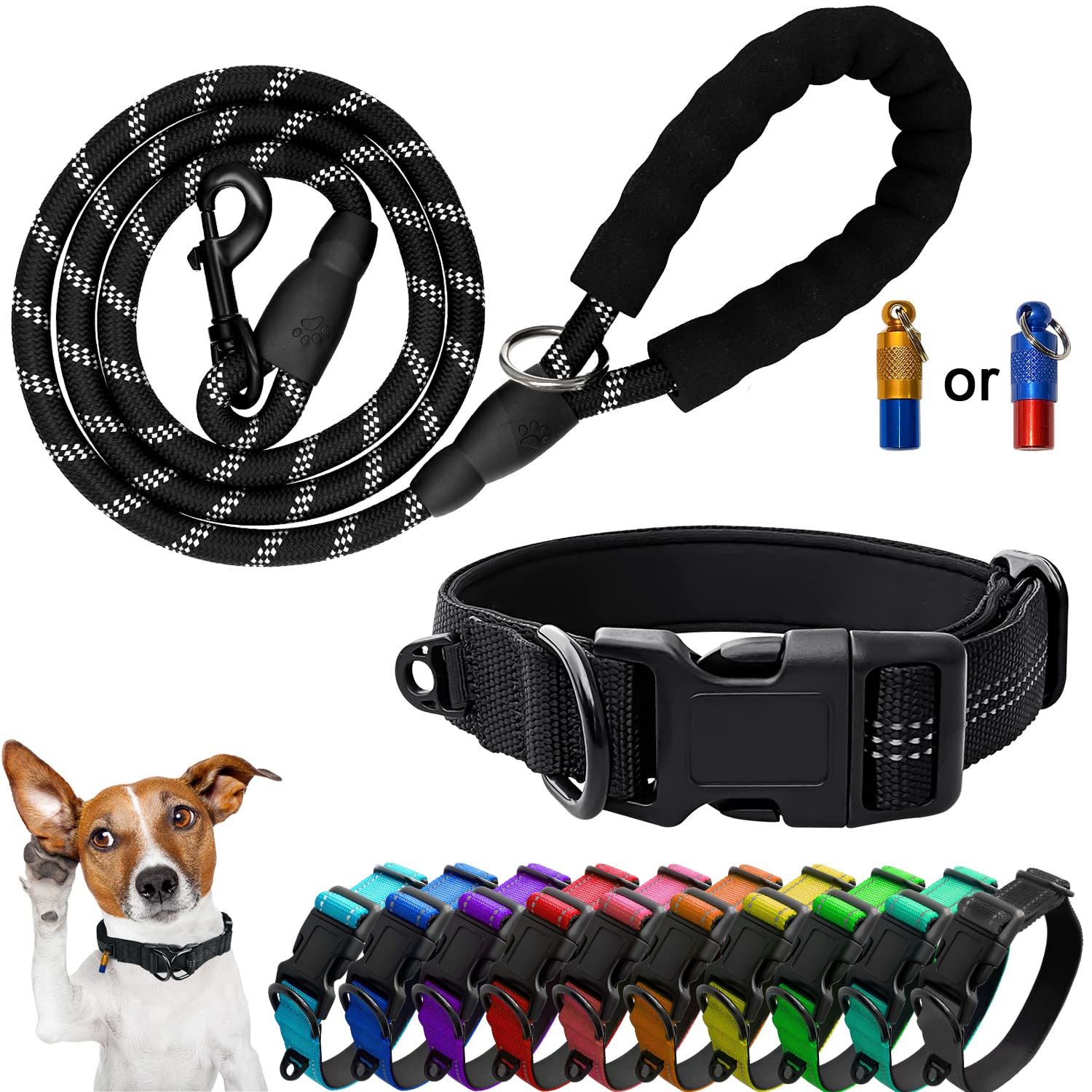Premium Mauts-inus Dog Collar and Leash Set - Adjustable Nylon Pet Collar with Strong Leash for Small, Medium & Large Dogs - Perfect for Walking, Training & Outdoor Adventures
