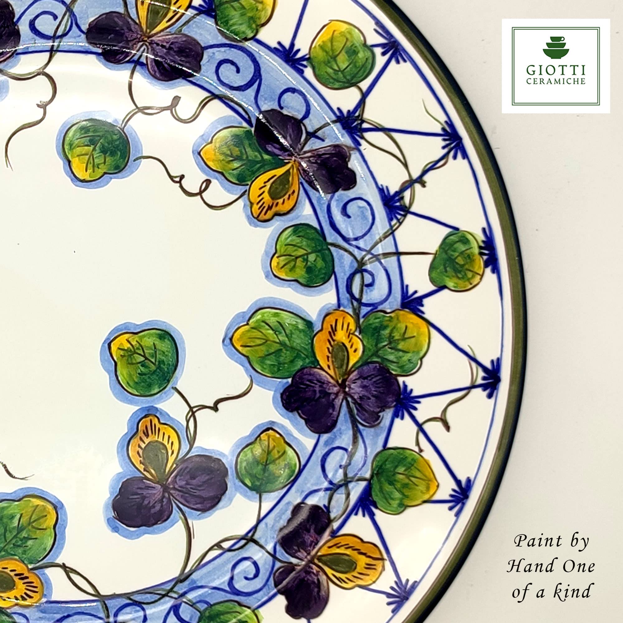 Italian Ceramic Dinnerware Set for 4 - Hand Painted Tuscan Pottery Plates, Bowls & Mugs - Authentic Made in Italy Home Decor - Perfect for Family Dinners, Entertaining Guests & Italian-Themed Dining