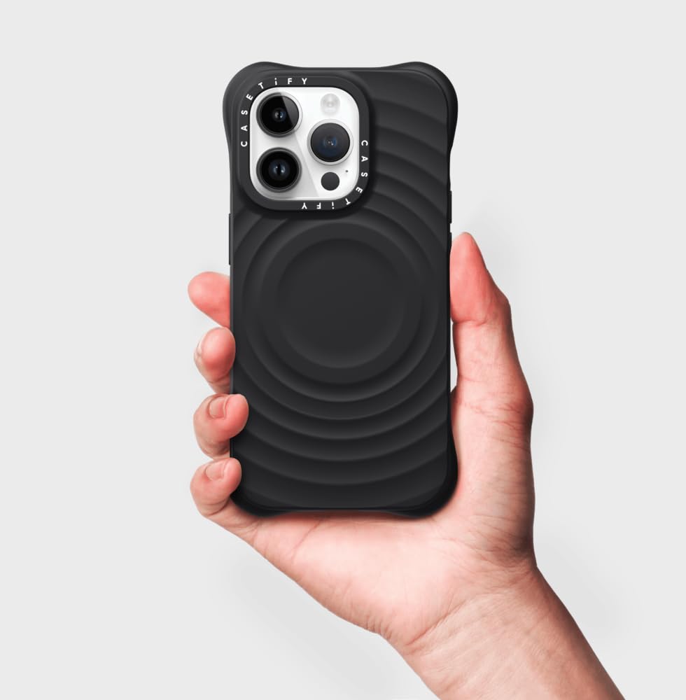 CASETiFY Ripple iPhone 14 Pro Max Case - 2X Military Grade Drop Protection, Wave Textured Design, MagSafe Compatible (Black) | Perfect for Outdoor Adventures, Travel & Everyday Protection