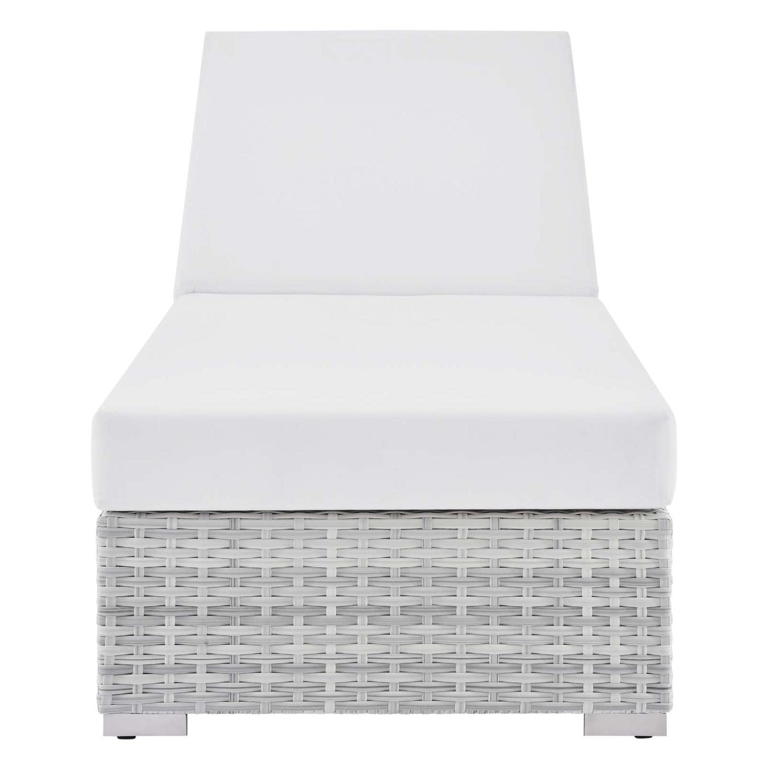 Modway Convene Outdoor Patio Chaise Lounge Chair - Light Gray White - 82.5