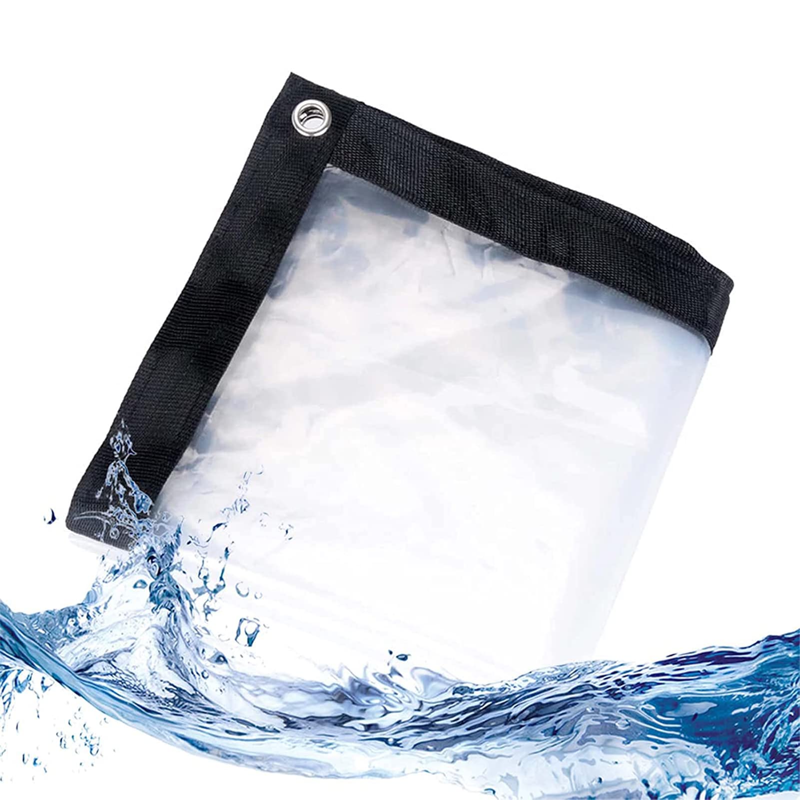ZHANGY Heavy Duty Clear Waterproof Tarpaulin with Grommets - 13x33ft Transparent Tarp for Patio Cover, Garden Protection, Greenhouse Roofing & Pet Hutch Shelter | Weatherproof Outdoor Use