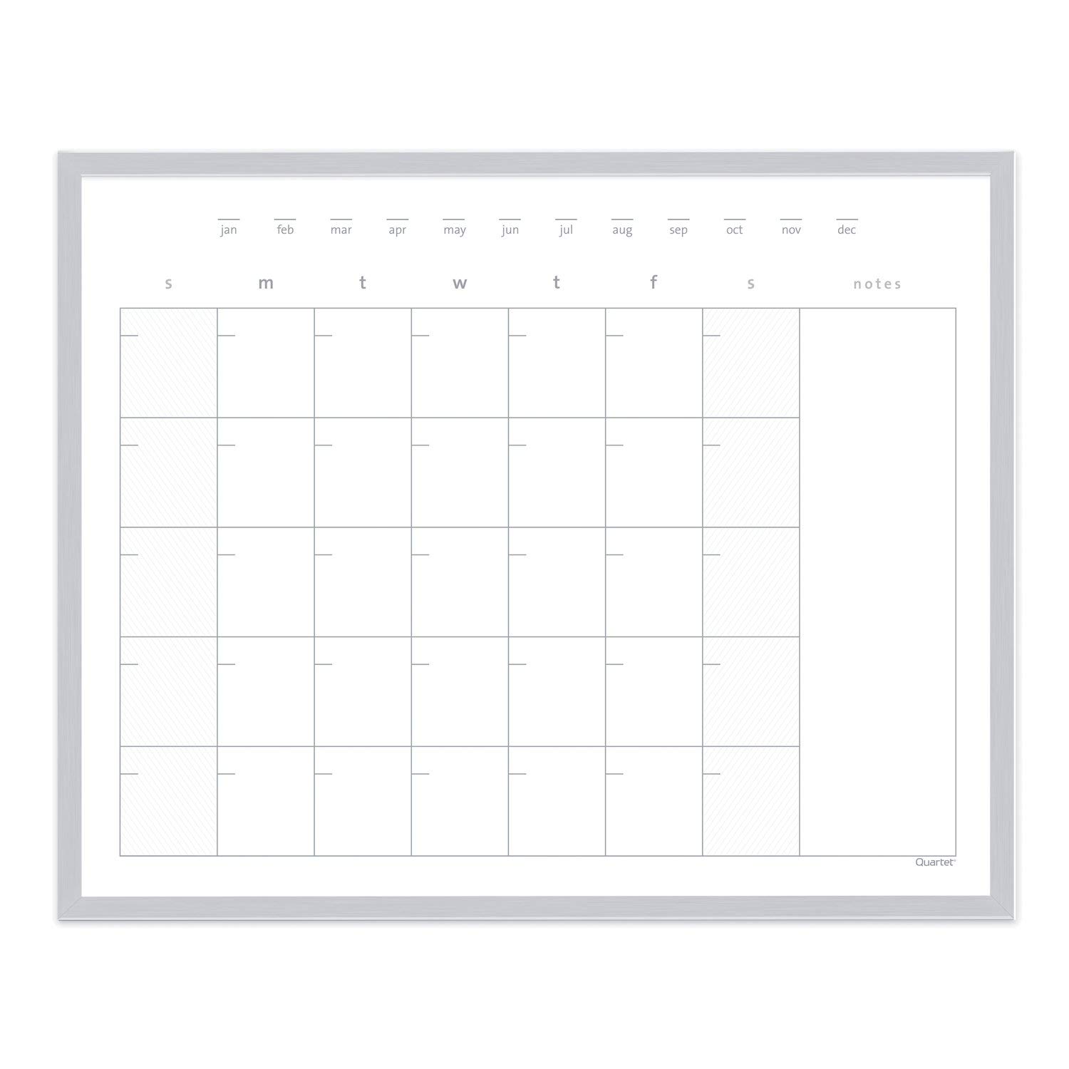 Quartet 16x20 Inch Magnetic Dry Erase Calendar Whiteboard with Aluminum Frame - Perfect for Office Planning, Classroom Schedules & Home Organization (63537)