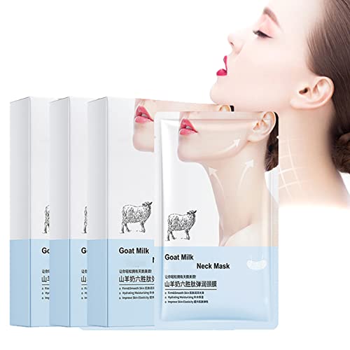 Goat Milk Neck Mask - Hydrating & Moisturizing Neck Treatment for Wrinkles & Firming - Anti-Aging Neck Care with Collagen Boost - 3 Pack (Perfect for Night Routine, Spa Days & Travel Skincare)
