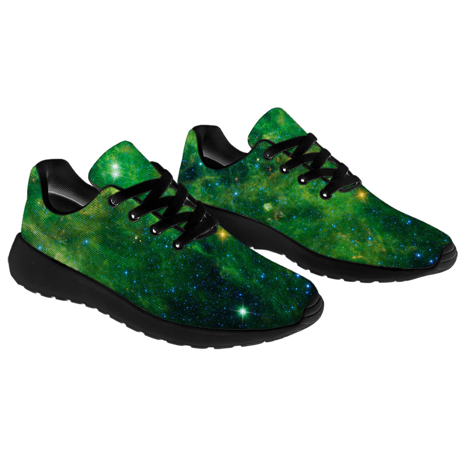 Unisex Galaxy Print Running Shoes for Women & Men - Lightweight Walking & Tennis Sneakers with Space Universe Design - Perfect for Jogging, Gym Workouts & Casual Wear - Size 4.5 Men/6.5 Women in Black