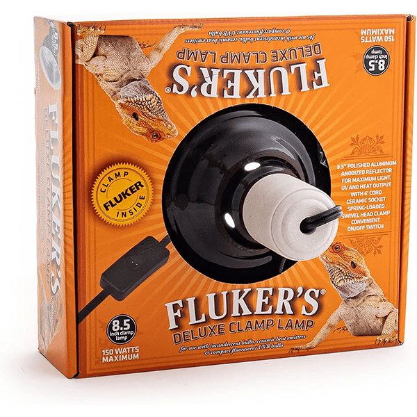 Fluker's Deluxe Clamp Lamp - Adjustable Reptile Heat Lamp with Ceramic Socket for Terrariums, Tanks & Pet Enclosures - Perfect for Bearded Dragons, Snakes & Lizards