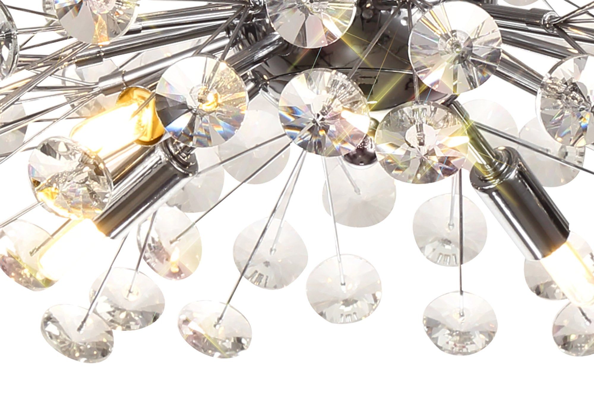 Bellagio Semi Flush Mount Pendant Light Fixture - 8 Light G9 Base in French Gold/Crystal or Chrome/Crystal - Perfect for Dining Room, Foyer, or Bedroom Lighting