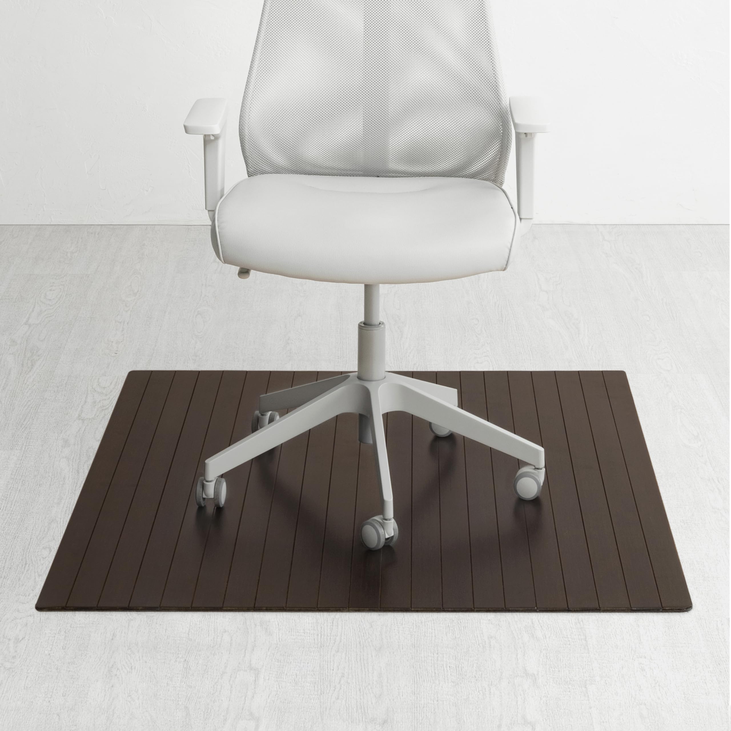 Premium Bamboo Chair Mat - 5mm Thick, Anti-Slip & Heavy Duty for Hardwood Floors - Office & Home Floor Protector - Ideal for Workspaces, Gaming Setups & Home Offices