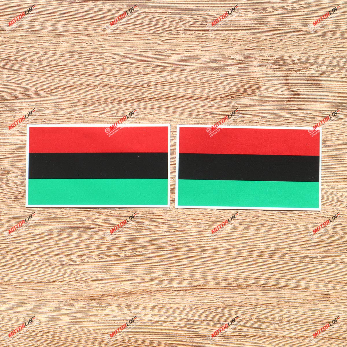 Pan African Flag Vinyl Decal Sticker - 2 Pack Glossy Waterproof Stickers (4 Inches) - for Car, Boat, Laptop, Water Bottle - Perfect for African Pride, Cultural Events & Personalization