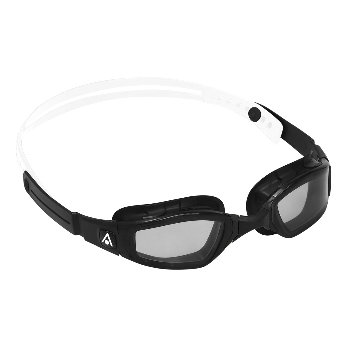 Aqua Sphere Ninja.A Swim Goggles - Black/White with Smoke Lens for Competitive Swimming & Training