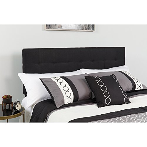 Modern Tufted Upholstered King Size Bed Frame Headboard - Soft Black Fabric for Luxurious Bedroom Decor | Perfect for Master Bedrooms, Guest Rooms & Hotel Suites