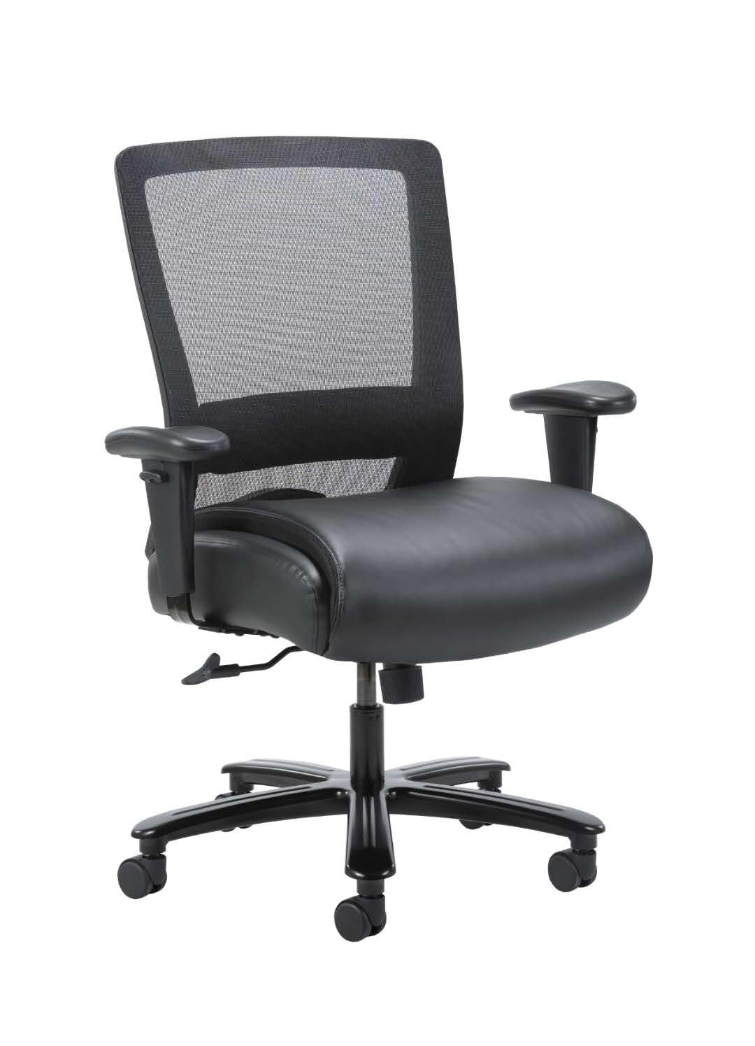 Boss Office Products Big and Tall Mesh Task Chair - 400 lbs Weight Capacity, Ergonomic Office Chair with Adjustable Height & Lumbar Support (Black) - Perfect for Home Office, Gaming, and Executive Workspaces