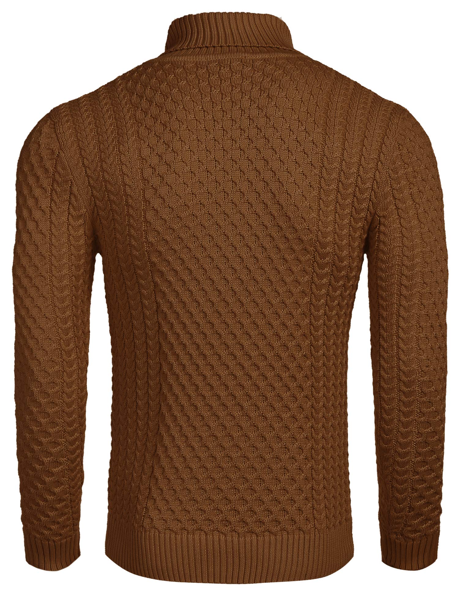 COOFANDY Men's Slim Fit Turtleneck Sweater - Casual Knit Pullover for Winter, Fall & Spring | Warm Comfortable Solid Color Sweater for Office, Date Night & Everyday Wear