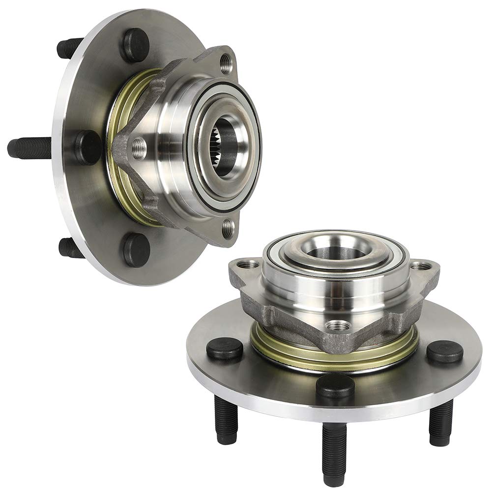 Replaces 515072 Front 5-Lug Wheel Axle Bearing & Hub Assembly Compatible with 2002-2008 Dodge Ram 1500 - Wheel Hub Bearing Kit (2-Piece Set) - Perfect for Off-Roading, Towing & Daily Driving
