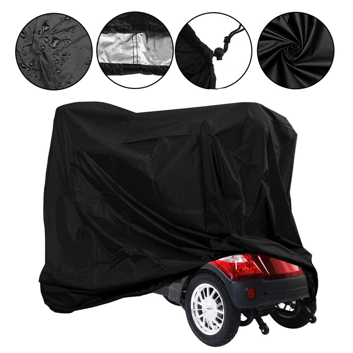 **Waterproof Mobility Scooter Cover - All-Weather 190D Fabric Protection from Rain, Snow, Dust & Sun - Outdoor Wheelchair Storage Accessory for Travel, Camping & Daily Use**