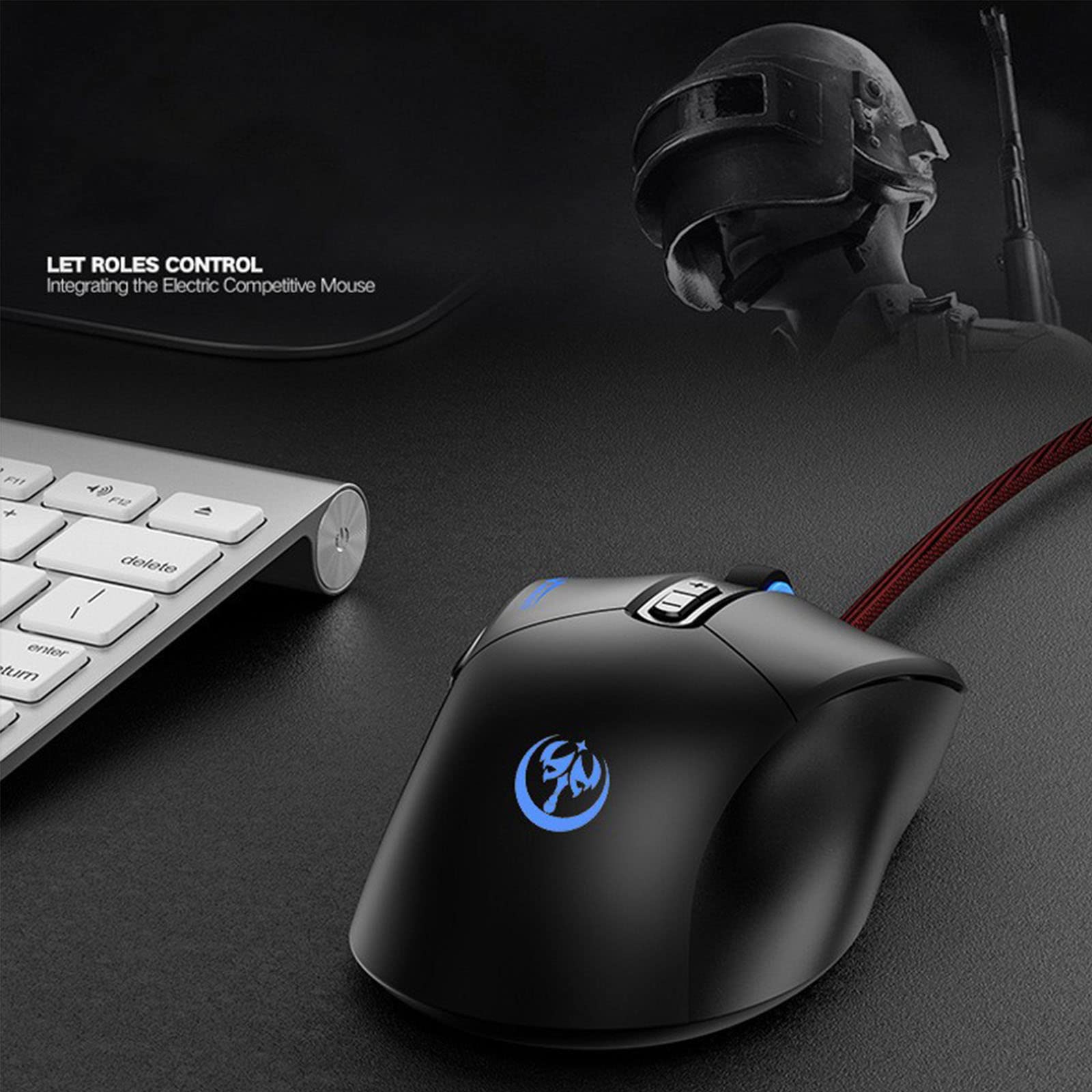 FUXIU Gaming Mouse - USB Optical Computer Mouse with 6 Programmable Buttons, Adjustable DPI, 6-Color Backlit for PC - Perfect for Gaming, Work & Home Office Use