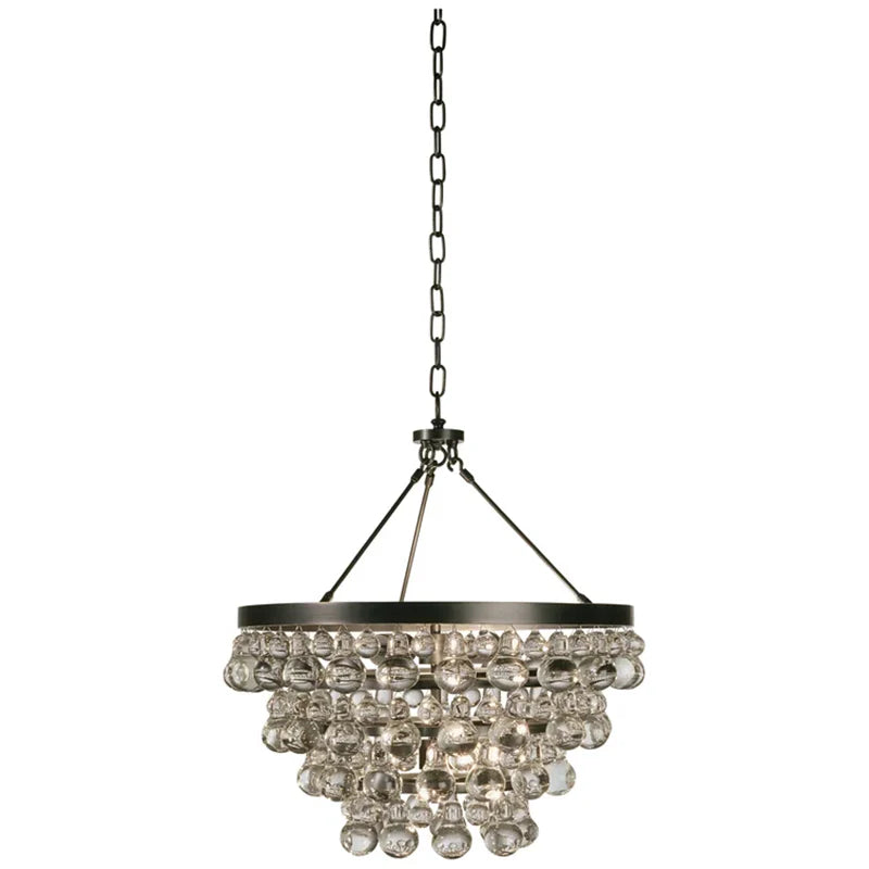 Abee Waterdrop Round Chandelier - 21 Inch Modern Crystal Ceiling Light Fixture for Dining Room, Bedroom & Living Room Decoration