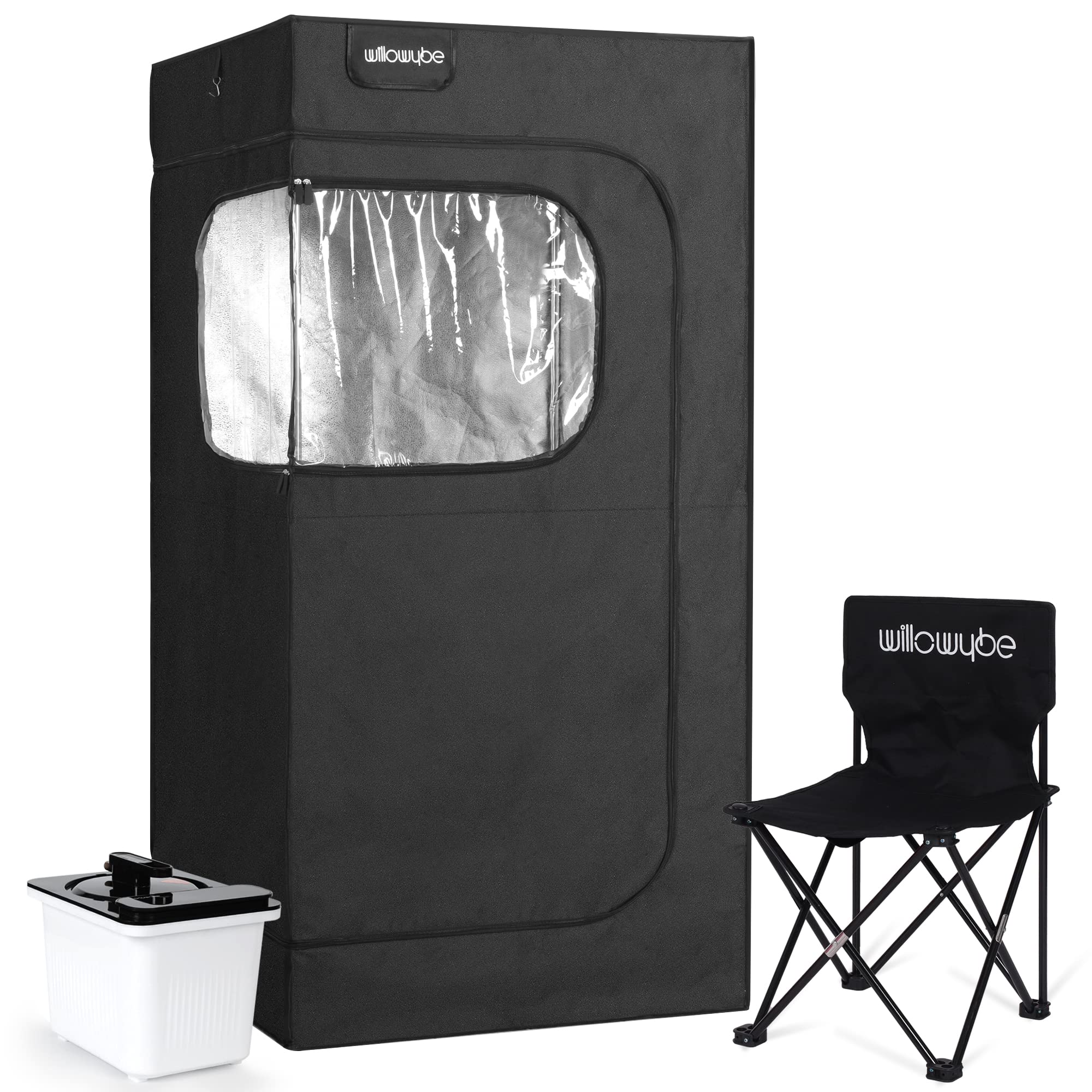 Portable Steam Sauna Tent with Bluetooth Control & 4L Steamer - Foldable Chair Included | Home Spa, Detox, Relaxation for Weight Loss & Muscle Recovery