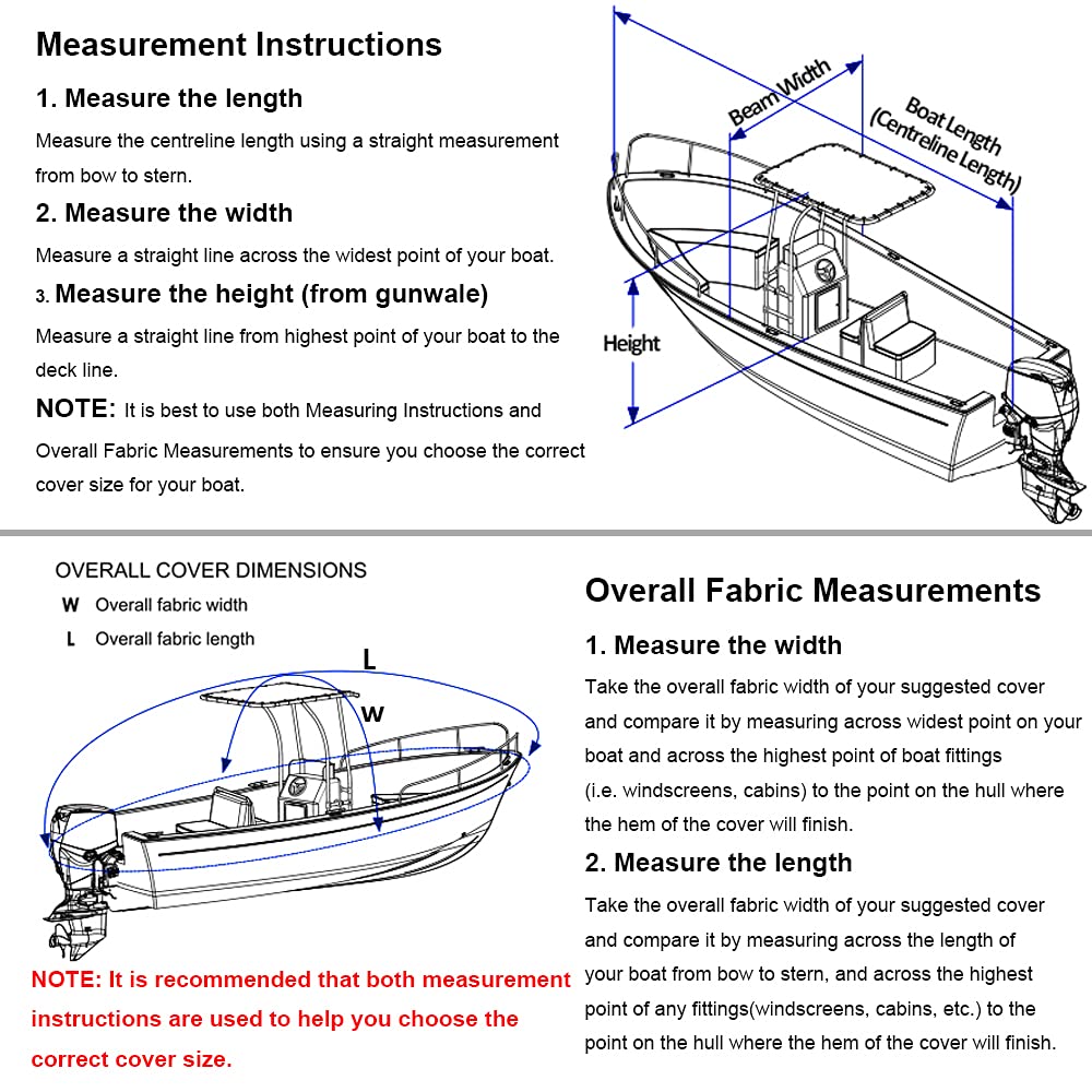 RTMX&kk 210D Oxford Fabric Waterproof UV Resistant Boat Cover - Trailerable Jumbo Size for 19ft~21ft Boats with T-Top/Hard Top (Gray) | Perfect for Outdoor Storage, Mooring & Trailering Protection