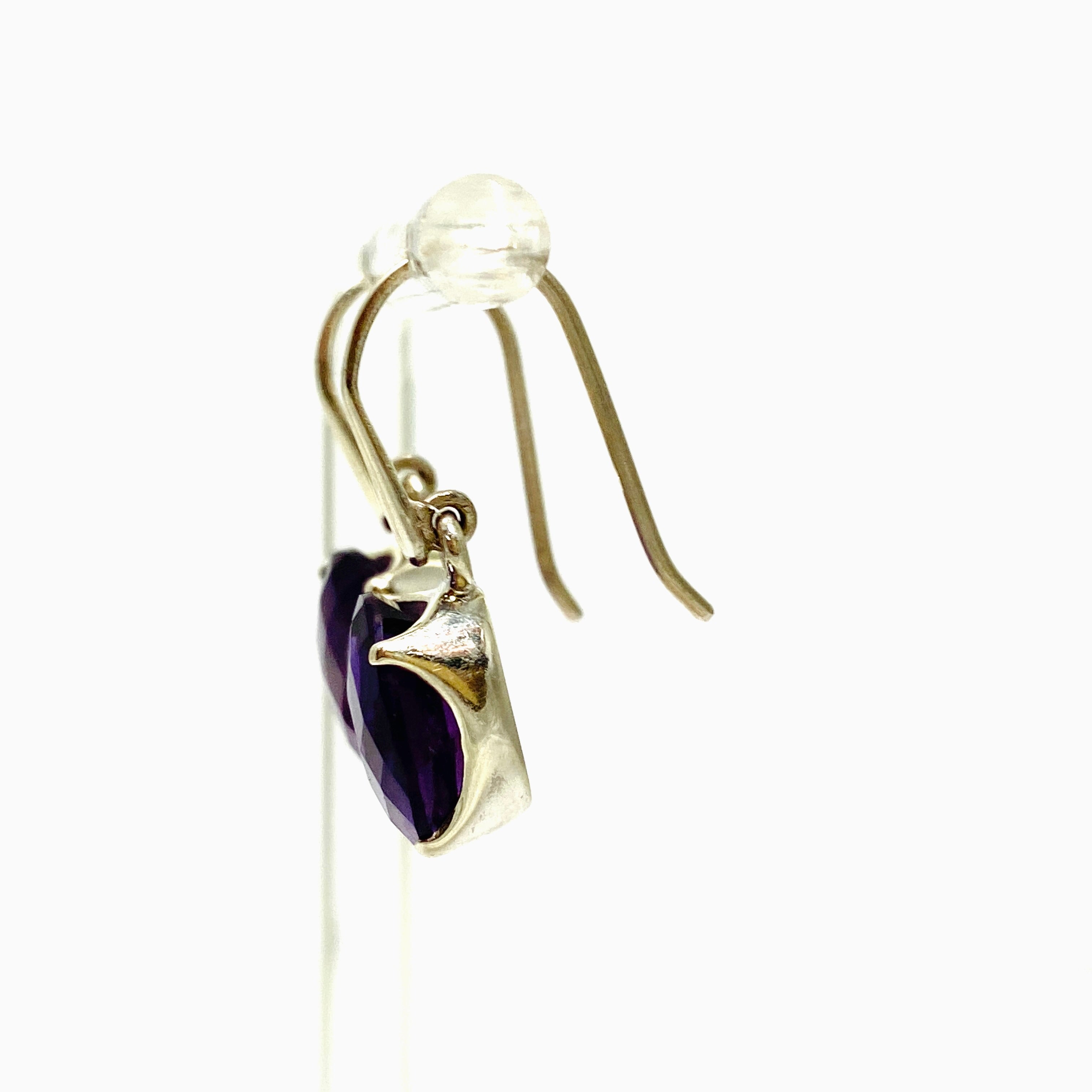 Natural Amethyst Oval Faceted Stud Earrings for Women - 925 Sterling Silver Dangle Jewelry - Perfect for Weddings, Parties & Everyday Wear
