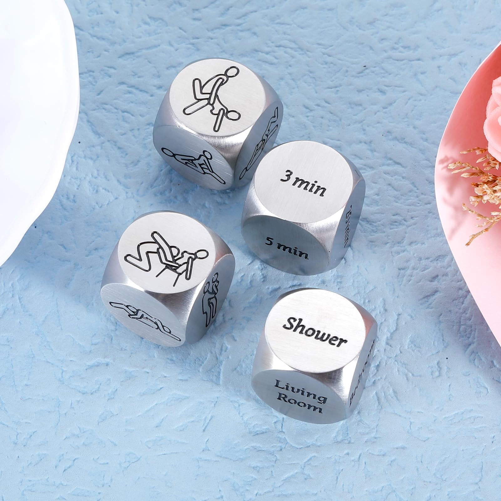 4Pcs Easter Basket Stuffers for Adults - Fun Date Night Dice Game for Couples, Boyfriend, Girlfriend, Husband, Wife - Perfect Easter Gifts, Anniversary & Birthday Presents - Great for Romantic Evenings, Party Games & Holiday Celebrations