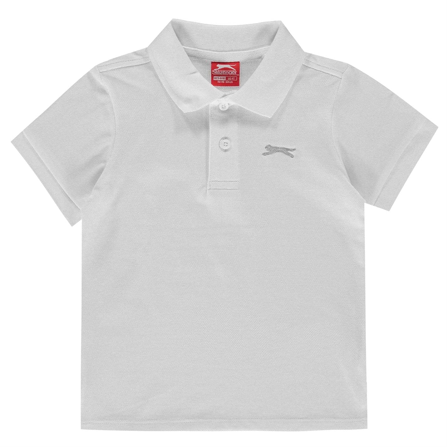 Slazenger Boys' Short Sleeve Polo Shirt - White Casual Cotton Tee for Kids Ages 3-4 Years | Perfect for School, Playdates & Everyday Wear
