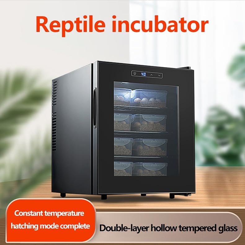 High-Precision Reptile Egg Incubator with ±1.5°C Accuracy - Adjustable 10-40°C for Turtle, Lizard, Gecko & Snake Eggs - Ideal for Hatching and Breeding in Home or Professional Settings