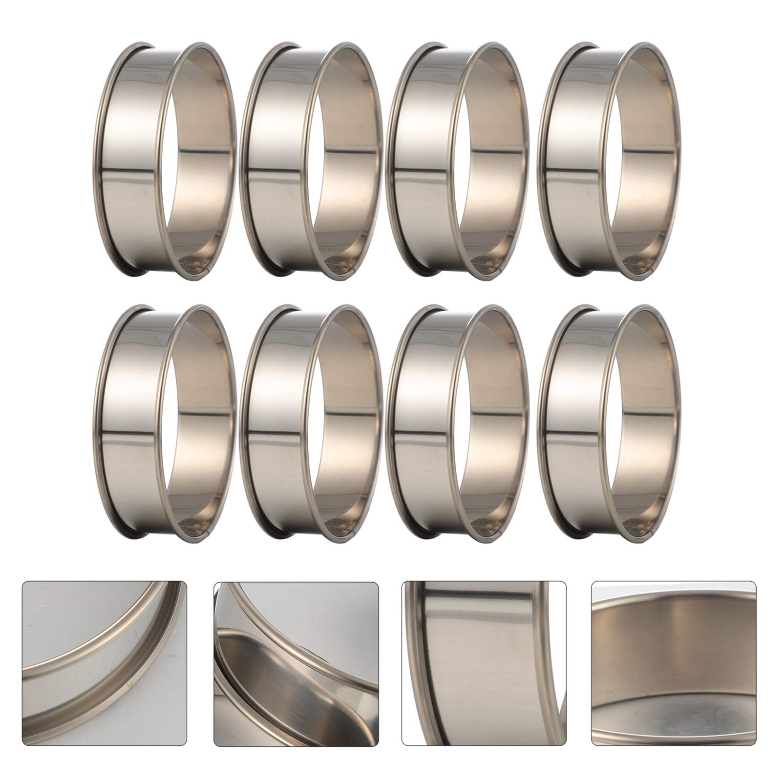 Hemoton 8-Piece Stainless Steel Mousse Ring Molds Set - Cake Baking Tools for Mousse, Cookies, Cheesecake & Desserts - Perfect for Home Baking, Party Treats & Professional Pastry Making