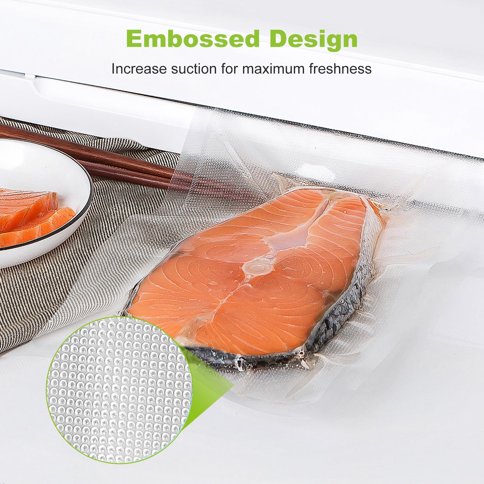 Bonsenkitchen Vacuum Sealer Bags 2 Pack - 8
