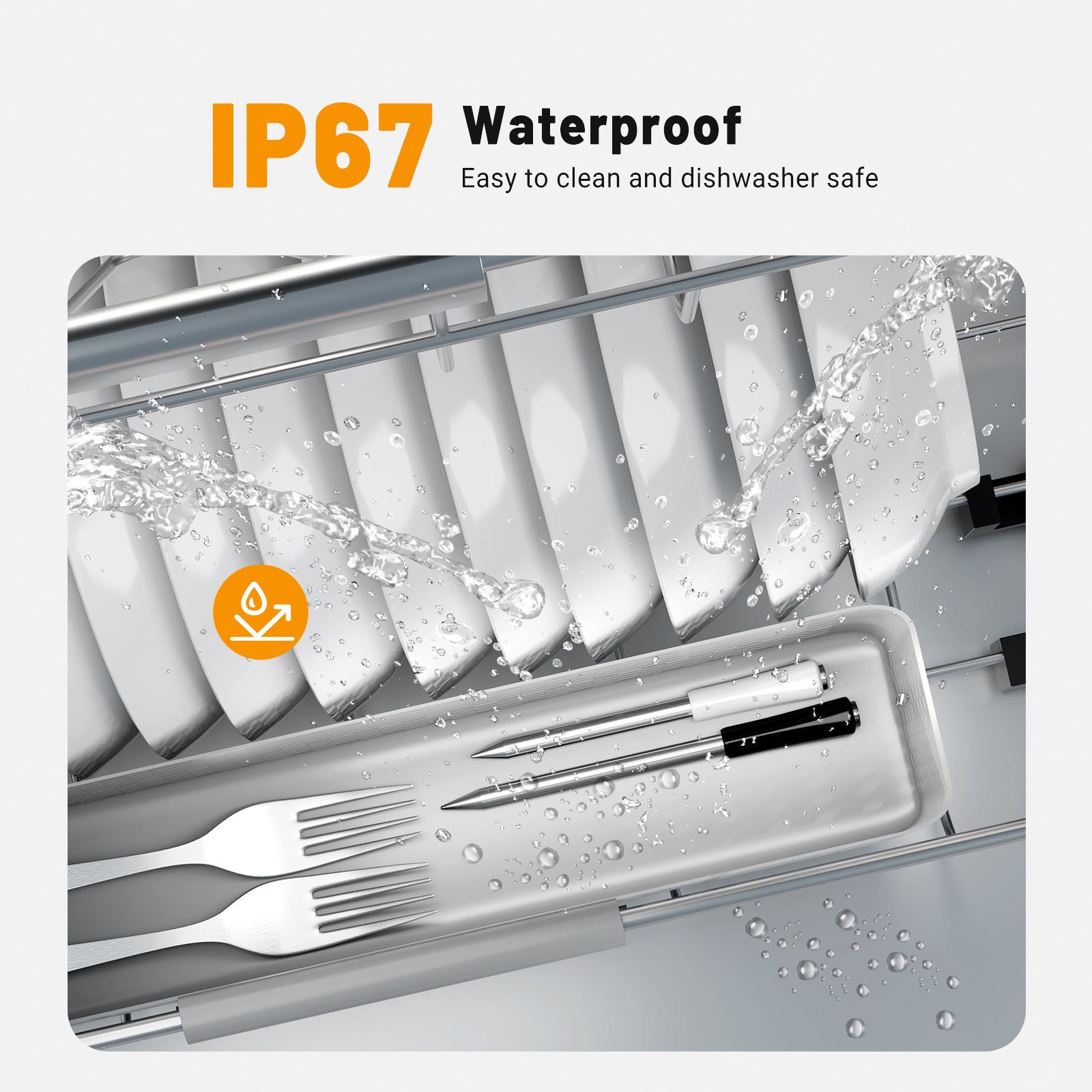 Wireless WiFi & Bluetooth Meat Thermometer for Grilling, Smoking, and Roasting - INT 12 BW - Perfect for BBQ, Kitchen, and Outdoor Cooking