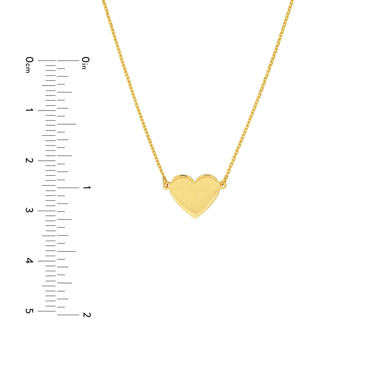 14K Gold Flat Heart Pendant Necklace for Women - Dainty Minimalist Layering Jewelry - Perfect for Valentine's Day, Anniversary & Everyday Wear