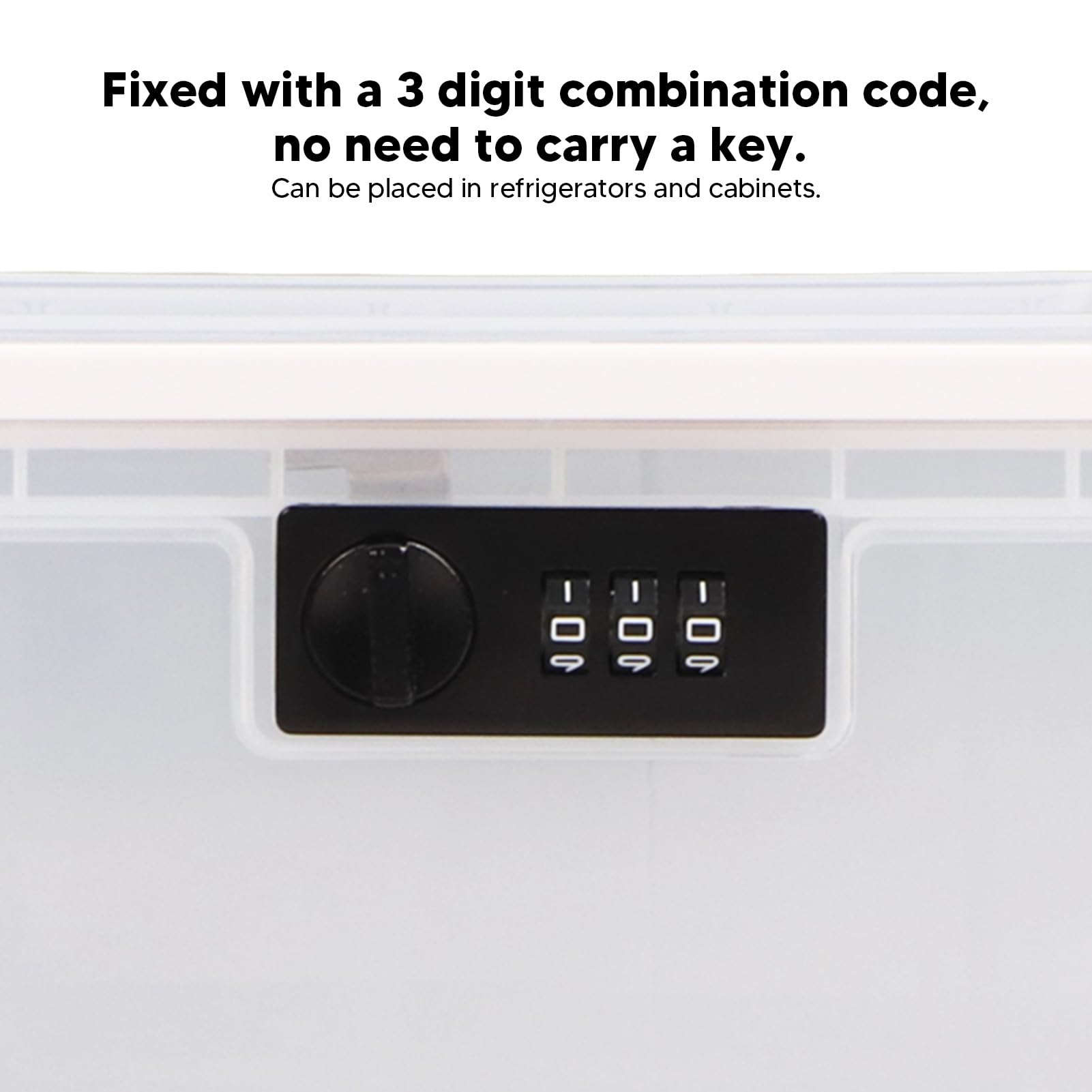 Secure Lockable Storage Box with 3-Digit Combination Lock - Clear Transparent White Food Storage Container for Home, Office & Travel Security | Ideal for Valuables, Documents & Snacks