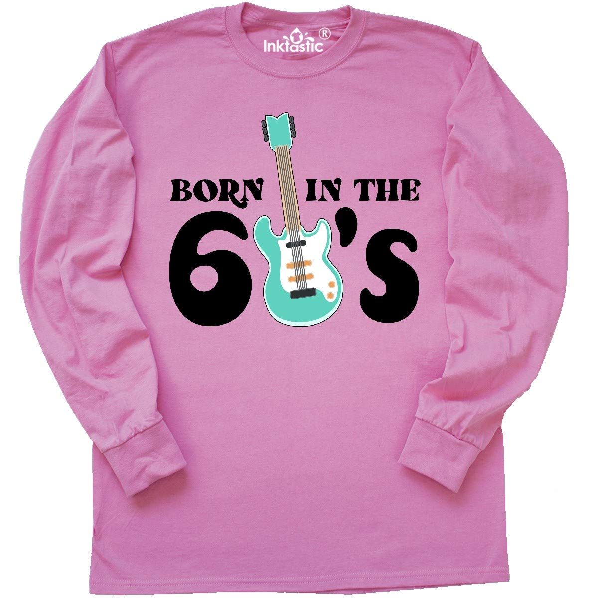 Vintage 1960s Electric Guitar Graphic Long Sleeve T-Shirt - Retro Music Lover Tee for Concerts & Casual Wear | Inktastic Born in The 60s Shirt