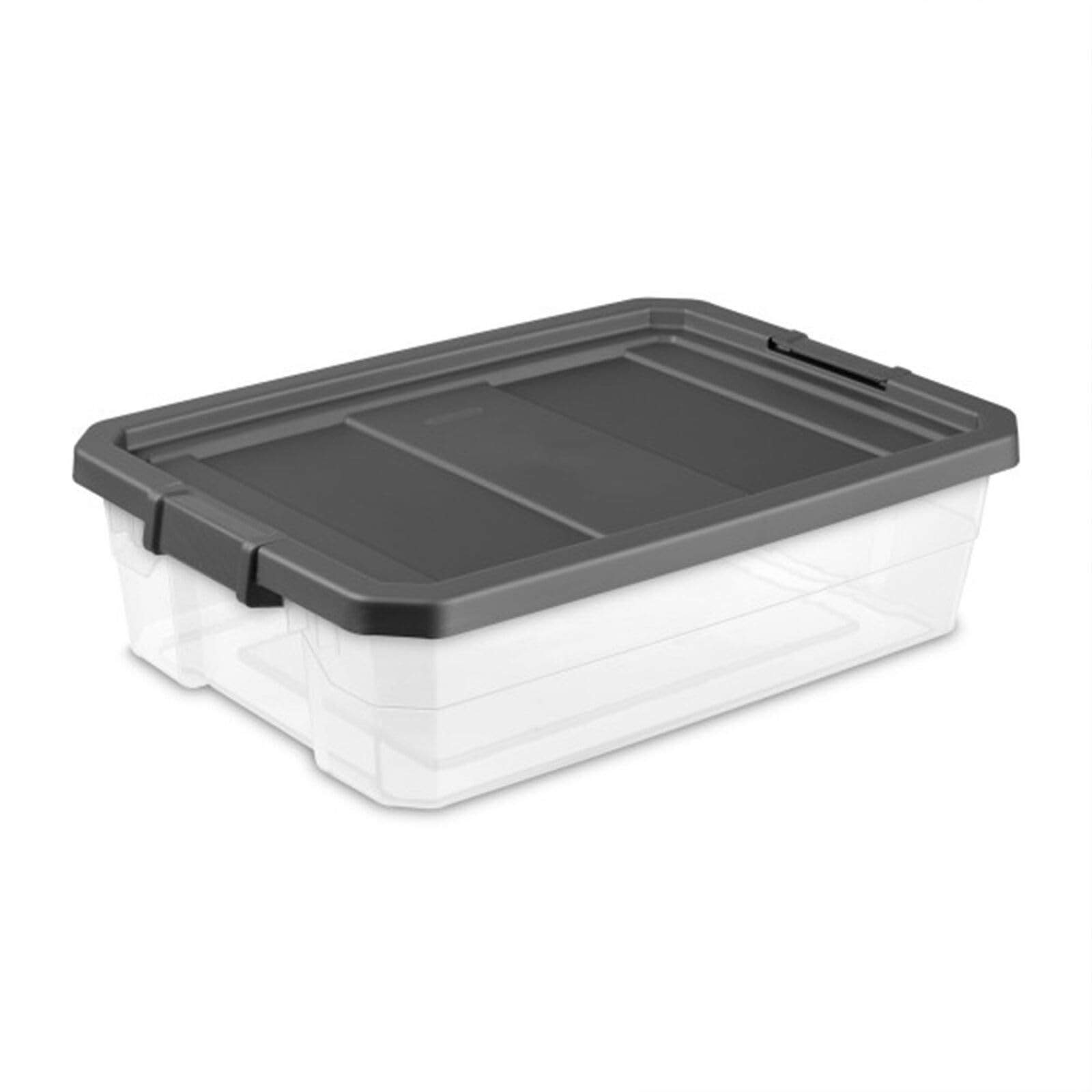 40 Quart Plastic Under Bed Storage Bins with Latch Lids - 6 Pack Gray for Organizing Clothes, Toys & Seasonal Items - Perfect for Bedroom, Garage, Basement & Attic Storage