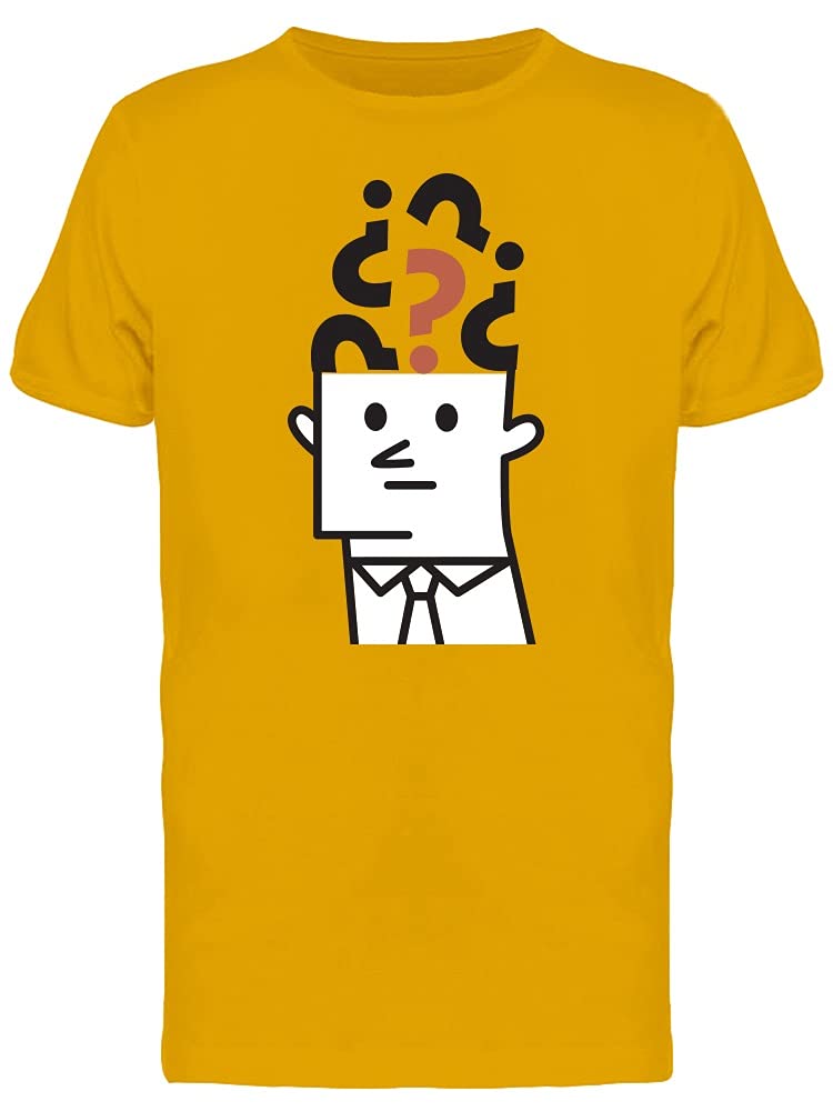 Smartprints Cool Man Brain Questions Graphic T-Shirt for Men - Funny Casual Tee for Everyday Wear, Gifts & Outings