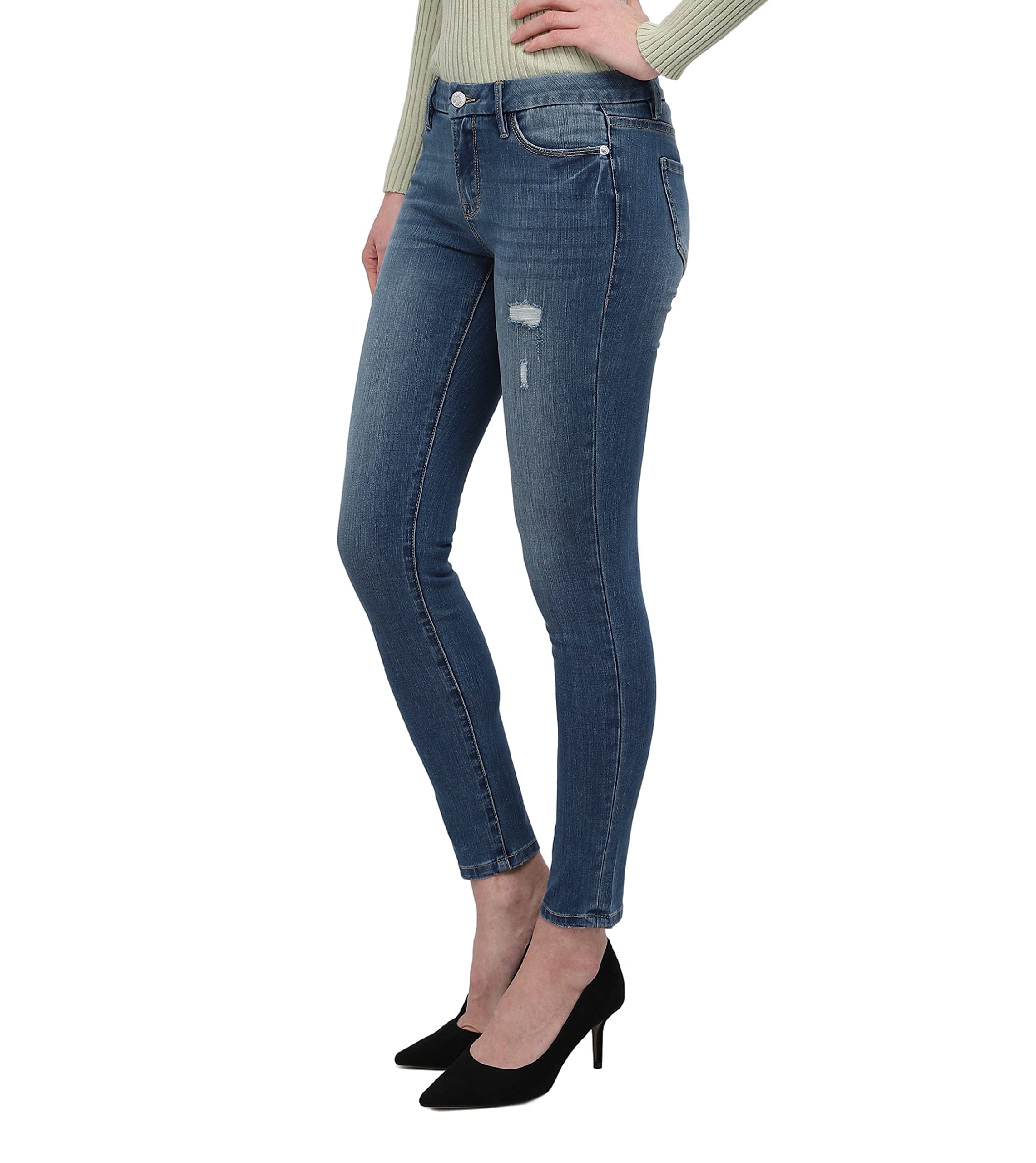 Best Women's Skinny Jeans - Mid-Rise Stretch Denim Pants for Comfort & Style - Perfect for Casual Wear, Office & Night Out