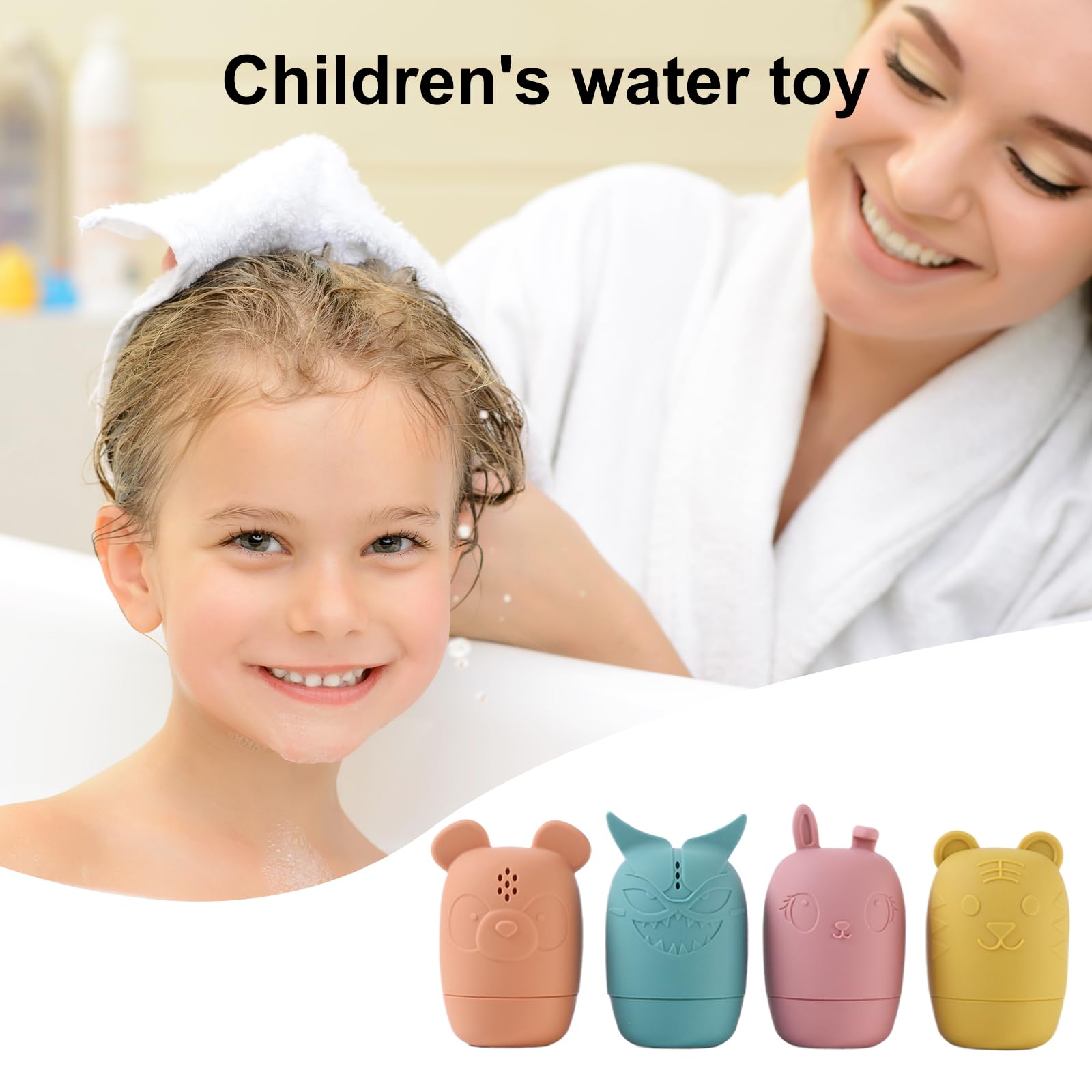 4-Piece Animal Bath Toy Set for Kids - Fun Bathtub & Pool Toys for Toddlers - Perfect for Bath Time Play and Water Entertainment