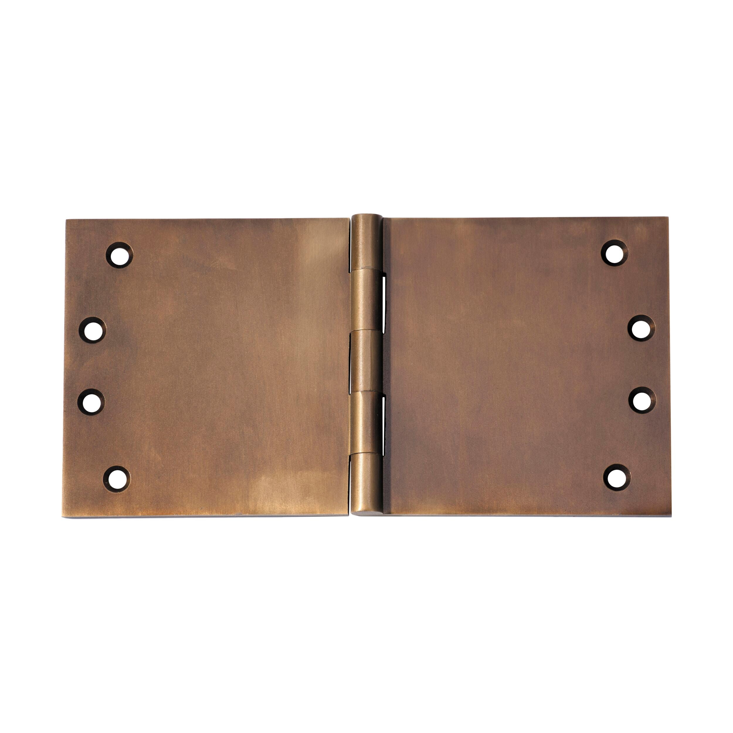 Antique Brass Hinge 100x200mm - Heavy Duty Broad Butt Hinge for Doors, Cabinets & Furniture - Vintage Style Hardware for Home & Office Decor