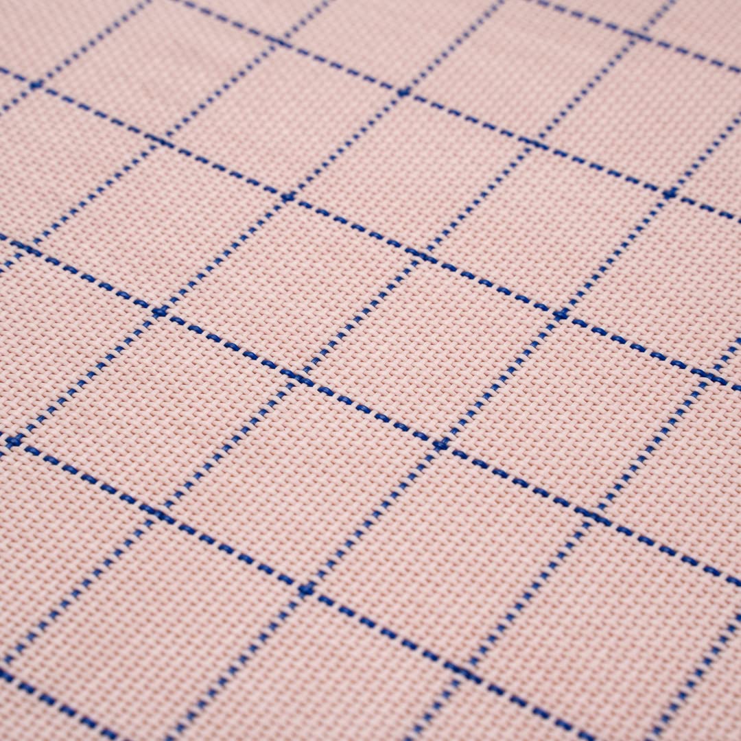 Premium 16x12 Inch Woven Vinyl Placemats Set of 6 - Stain-Resistant, Easy Clean Rectangle Table Mats for Dining Room, Kitchen & Restaurant Use - Pink Home Decor