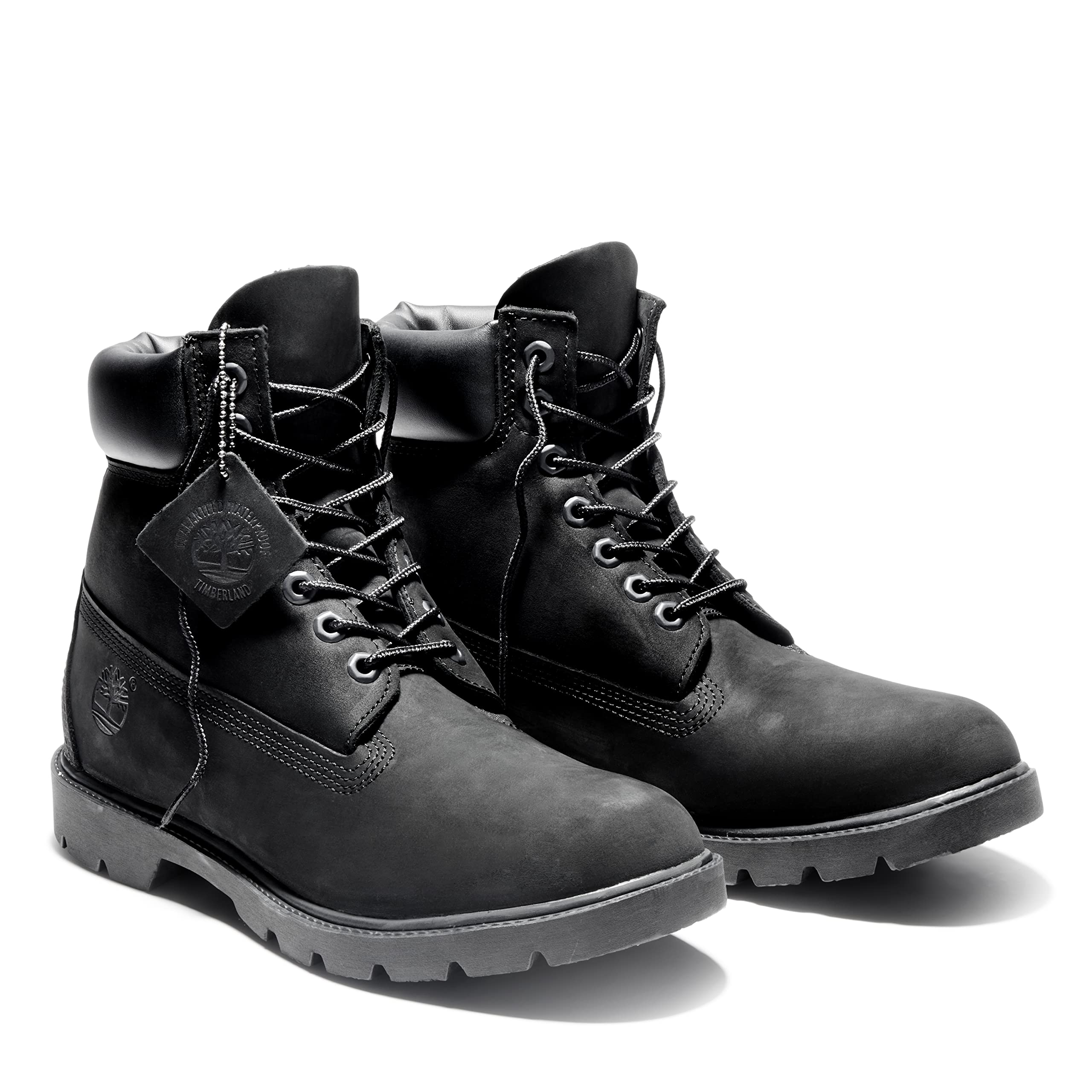Timberland Men's 6-Inch Premium Waterproof Leather Boots with Padded Collar - Comfortable Hiking & Outdoor Work Boots for Men - Perfect for Camping, Construction & Winter Weather